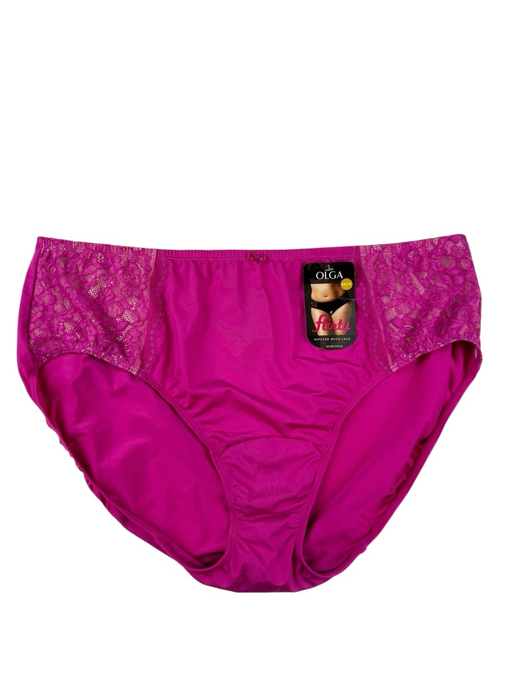 Olga Flirty Hipster with Lace Briefs Size 4XL Magenta
